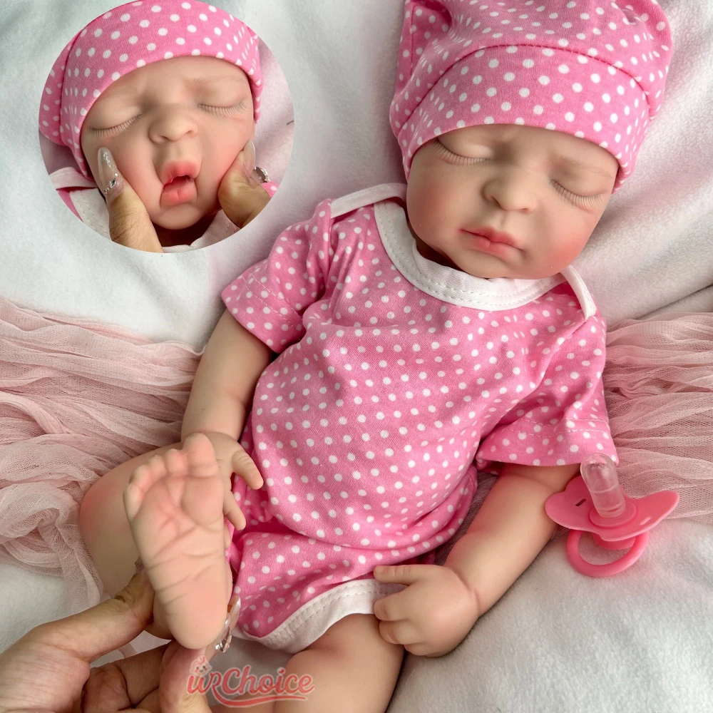 

Художественная 17-дюймовая силиконовая кукла реборн ручной работы для маленьких девочек с платиновым силиконом, реалистичная, для высококачественной коллекции кукол реборн