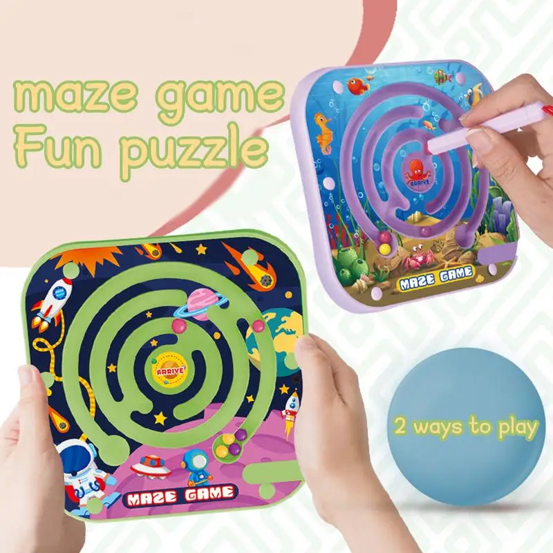 Magnetic Maze Board Magnetic Maze Magnet Toys Toddler Activities Balance Game With Magnetic Pen Educational Maze Board Bead Maze