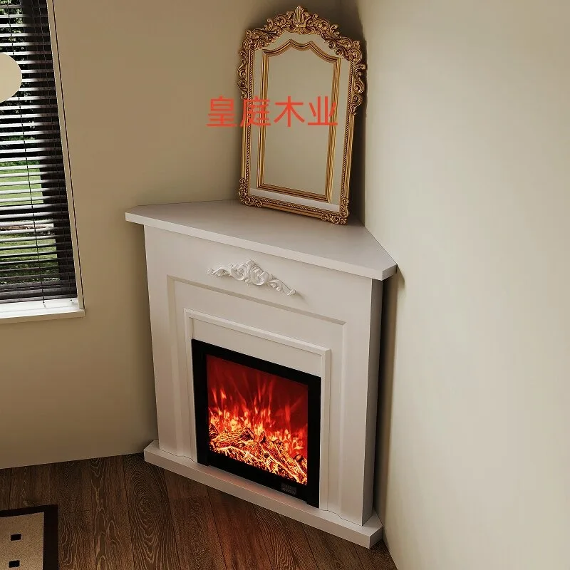 

Customized solid wood corner simulation furnace fireplace cabinet American corner entrance decorative cabinet living room triang