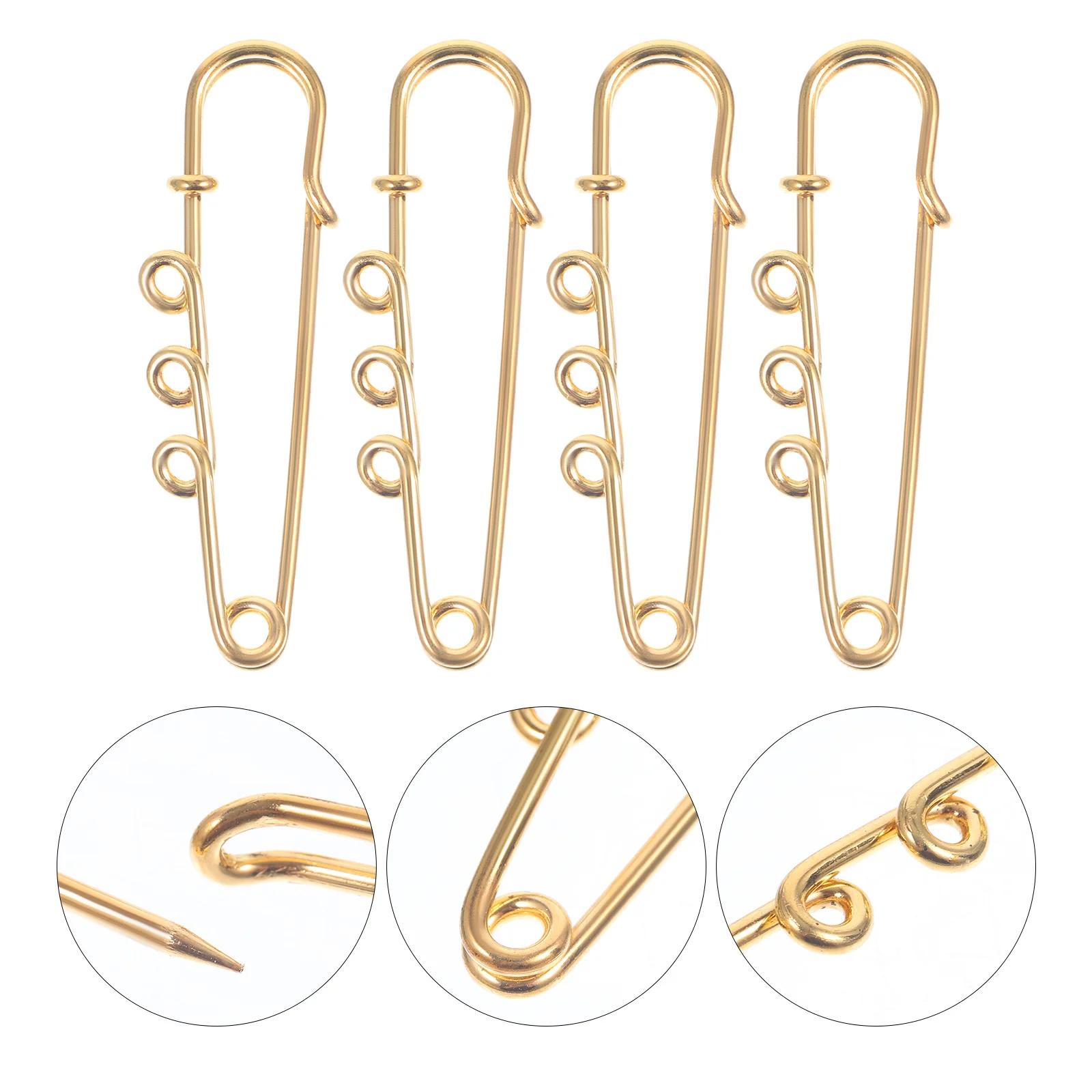 

50pcs Safety With Holes Metal Diy Brooch Findings For Crafts Clothing Accessories Alloy Needle Pins Blanket Fixing Tool