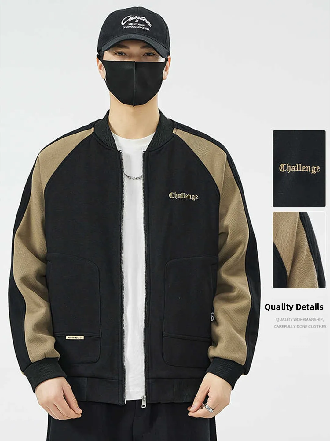 

Casual Men's Baseball Jaet Spring Autumn 2025 New Trend Brand Functional Windproof Patchwork Pilot Design Sense Jaet