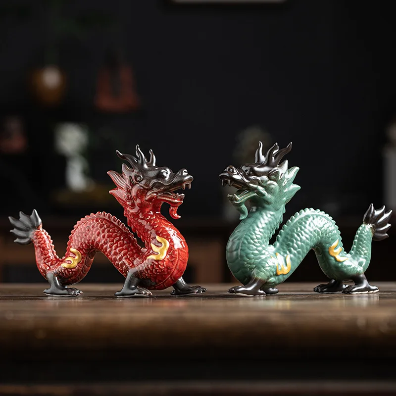 Zodiac Dragon Ceramic Decoration Home Living Room Office Lucky Dragon Mascot Decoration Housewarming Creative Gift