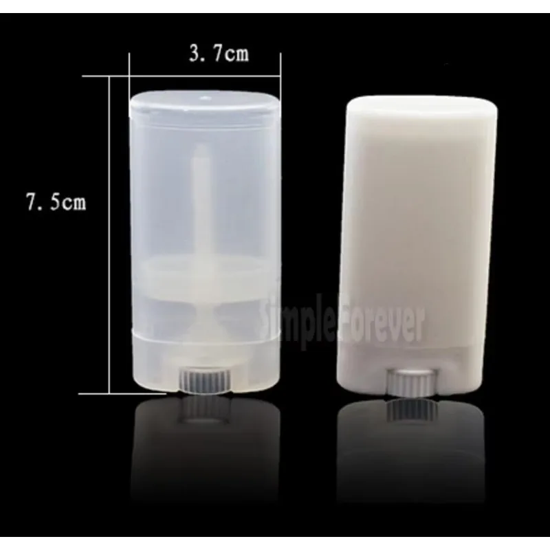 500pcs/lot 15ml Clear/White Deodorant Container Lotion Bar 15g Oval Twist Tube Round Lip Balm Tube