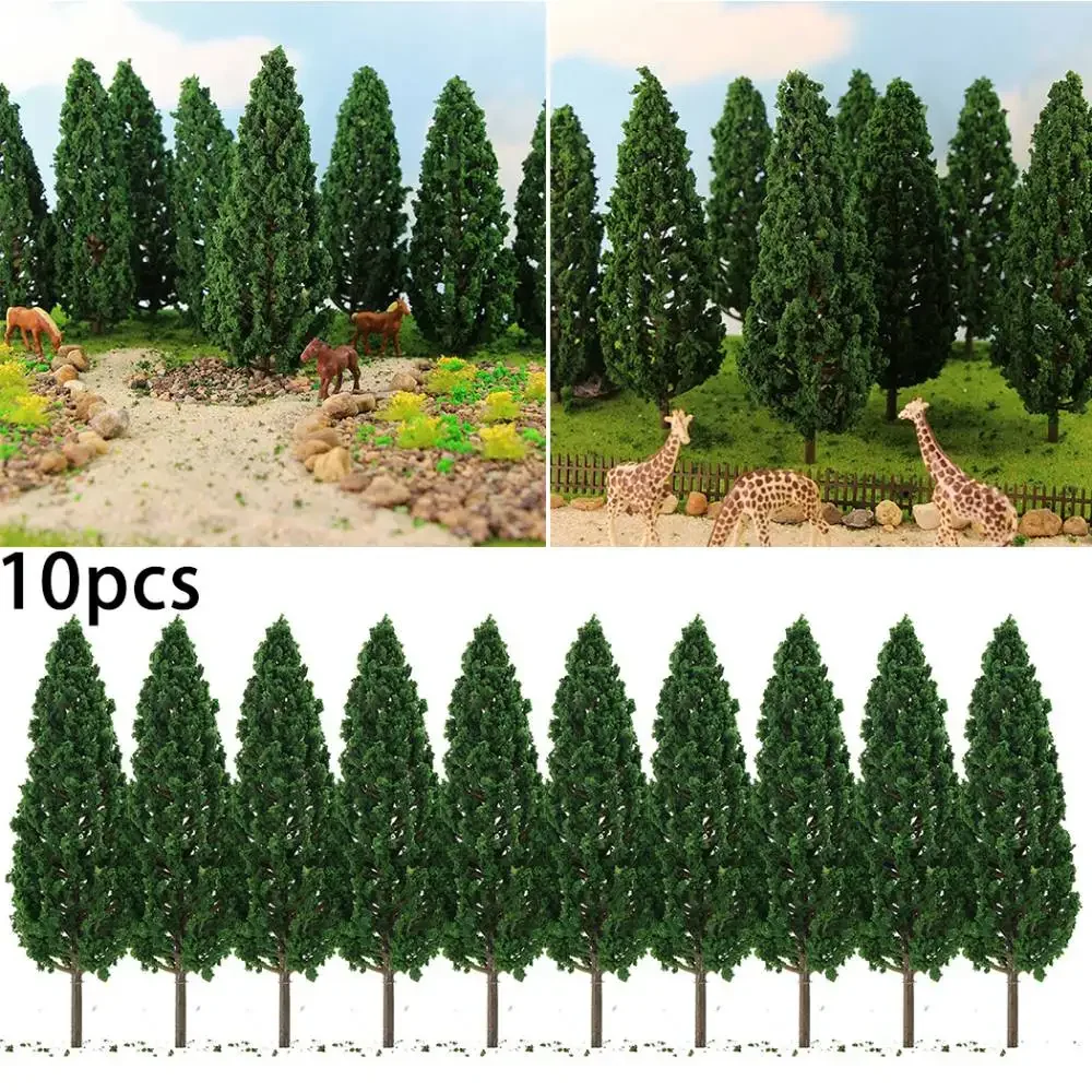 10pcs Model Pine Trees DIY Railway Layout 15cm Miniature Sandtable Model Scenery SL 16059 Greening Landscape Pine Tree Models