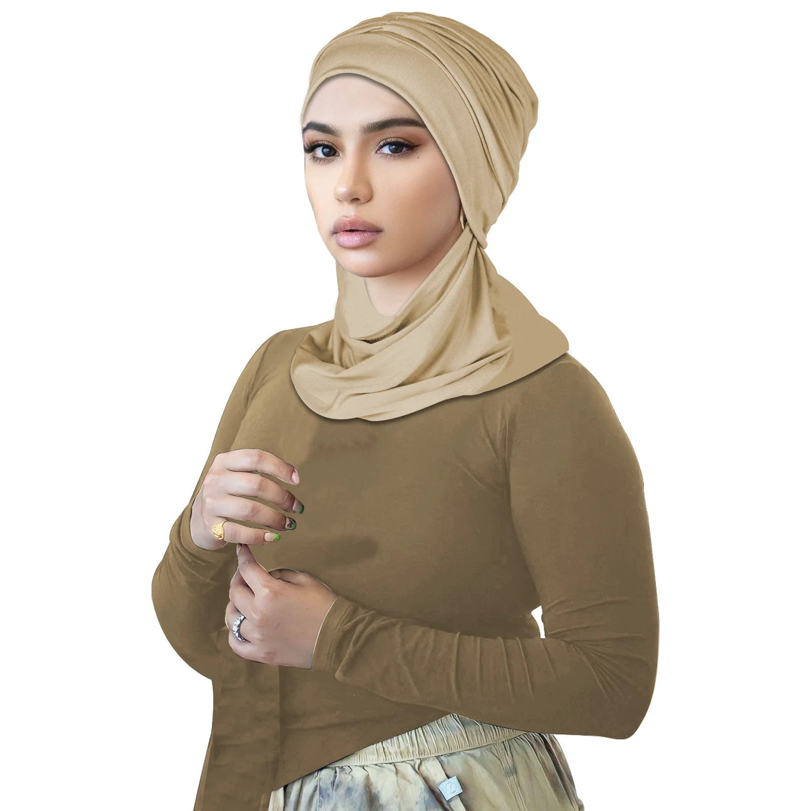 

Мусульманские женщины, нижний шарф, шапка-тюрбан, хиджаб, капот, исламские однотонные эластичные удобные дышащие банданы, чехол на голову, новинка