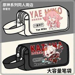 Anime Genshin Impact Pen Bag, Xiao Hu Tao Zhongli Material Escolar, Armazenamento de papelaria, Cosplay Pencil Box Case