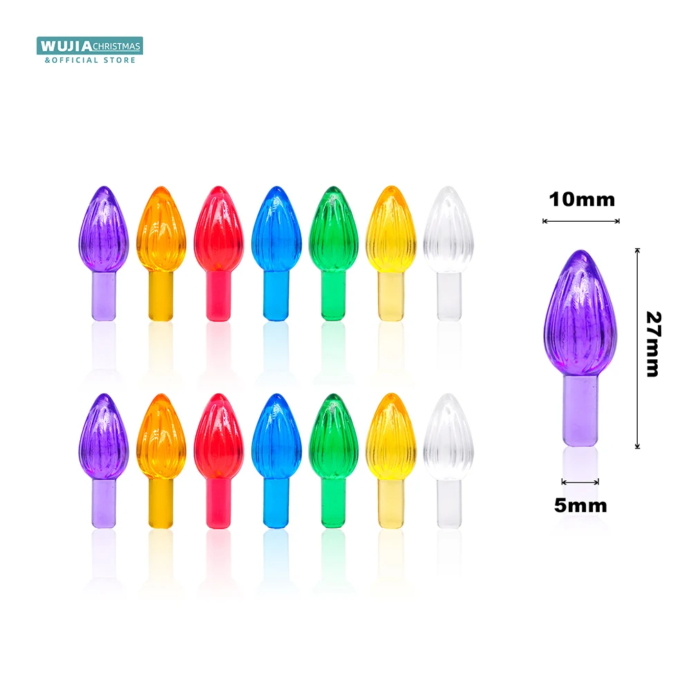 50pcs Ceramic Christmas Tree Replacement Lights Multi Colors Medium Twist Light Country Art Ornaments Natal Party Decor Navidad