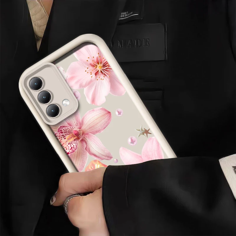 Funda de teléfono suave y mate Shockrpoof para OPPO A17 A17K A16E A9 A3 Pro A3X A16K A15 A12 A11K A5X A5S A15S bonita cubierta con patrón de flores