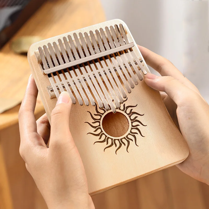 Hluru 17 Key Maple Kalimba 21 key Thumb Piano Portable Finger Piano for Beginner Mbira Gift for Kids Adults