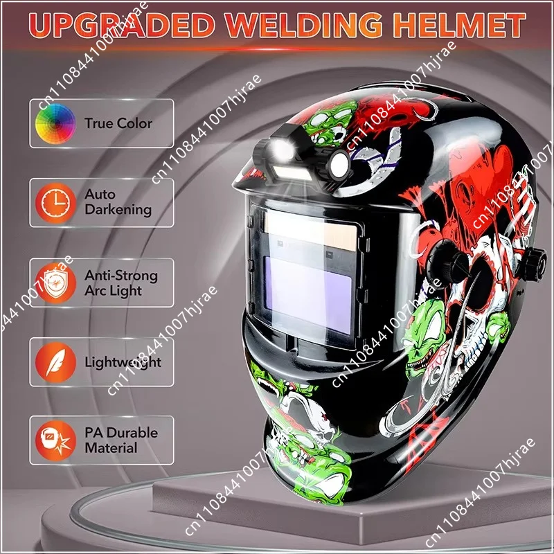CE ANSI Certified Digital Welding Helmet Solar Lithium Battery Powered Auto Darkening Welder Safety Protection Mask