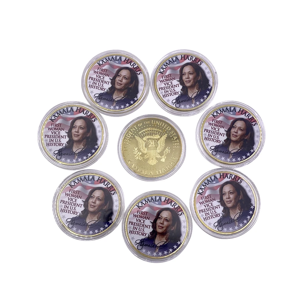 Kamala Harris First Vice President Of Women Silver-plated Commemorative Coin Challenge Coin Medal Collection Gift