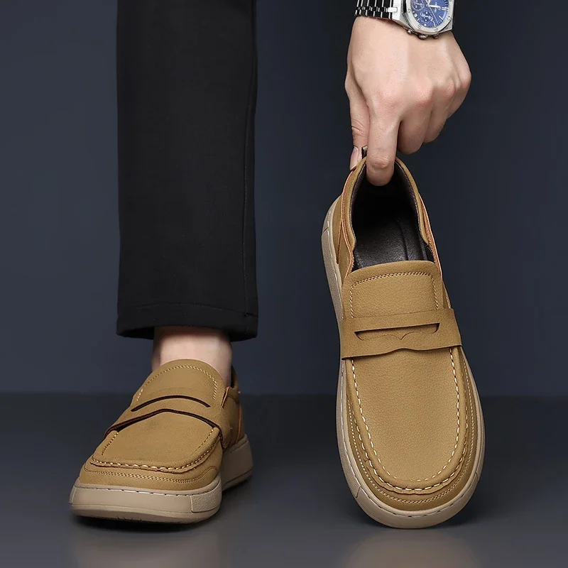 

Men's Classic Leather Shoes New Arrival: Elegant Leather Moccasins, Summer Handmade Slip-Ons & Casual Skate Sneakers