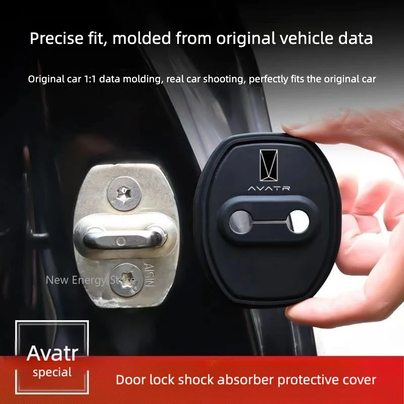 4Pcs Car Door Lock Cover Auto Emblem Protection Case for Avatr 06 07 11 12 All Series Car Styling Modify Accessories