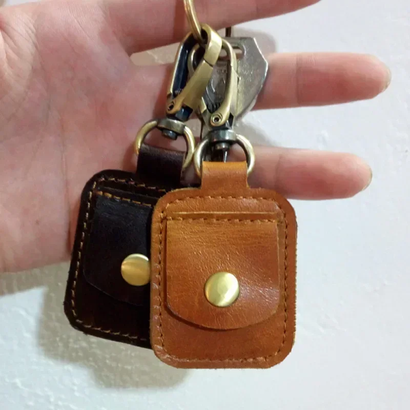 Mini Vintage Genuine Leather Card Wallet Men Business Id Card Holder Thin Coin Card Case Portable Small Cards Pack Pocket
