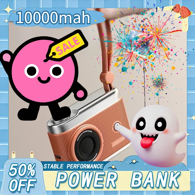 

Внешний аккумулятор 22.5W в ретро-стиле с дизайном камеры, 10000 мАч, для Xiaomi, iPhone, Huawei, Samsung