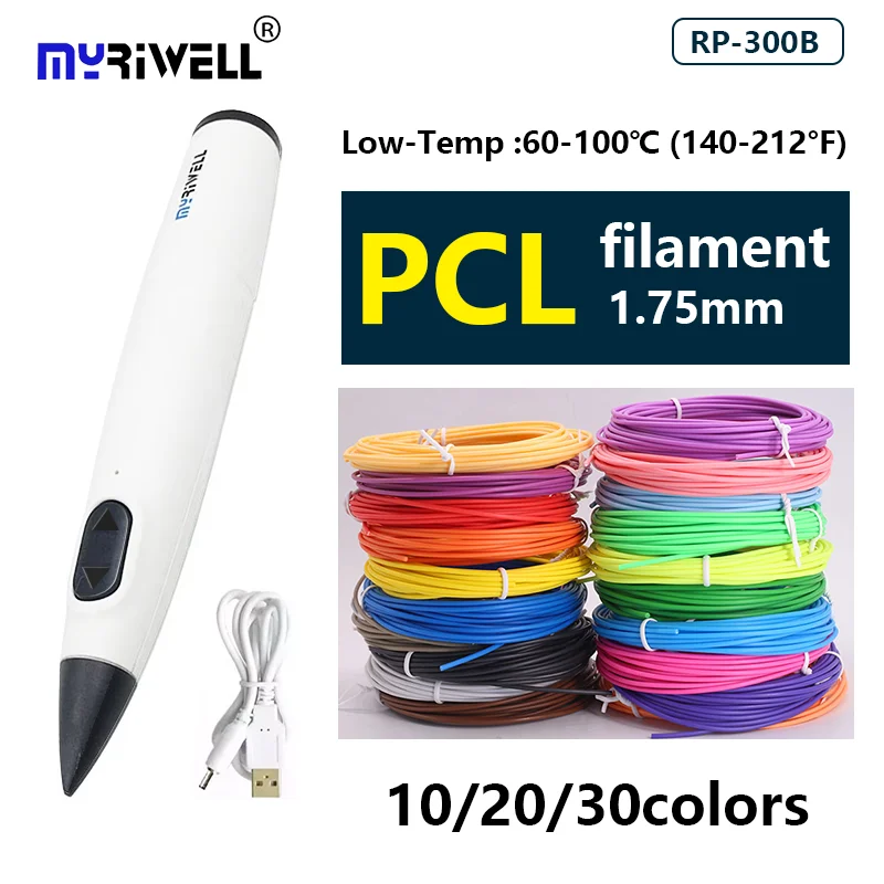 Hot Selling 3D Pen Low-Temp 3d Pens,1.75mm PCL Filament,One-Click Feed & Retract,Kids DIY Gift Multiple Package Sizes Available