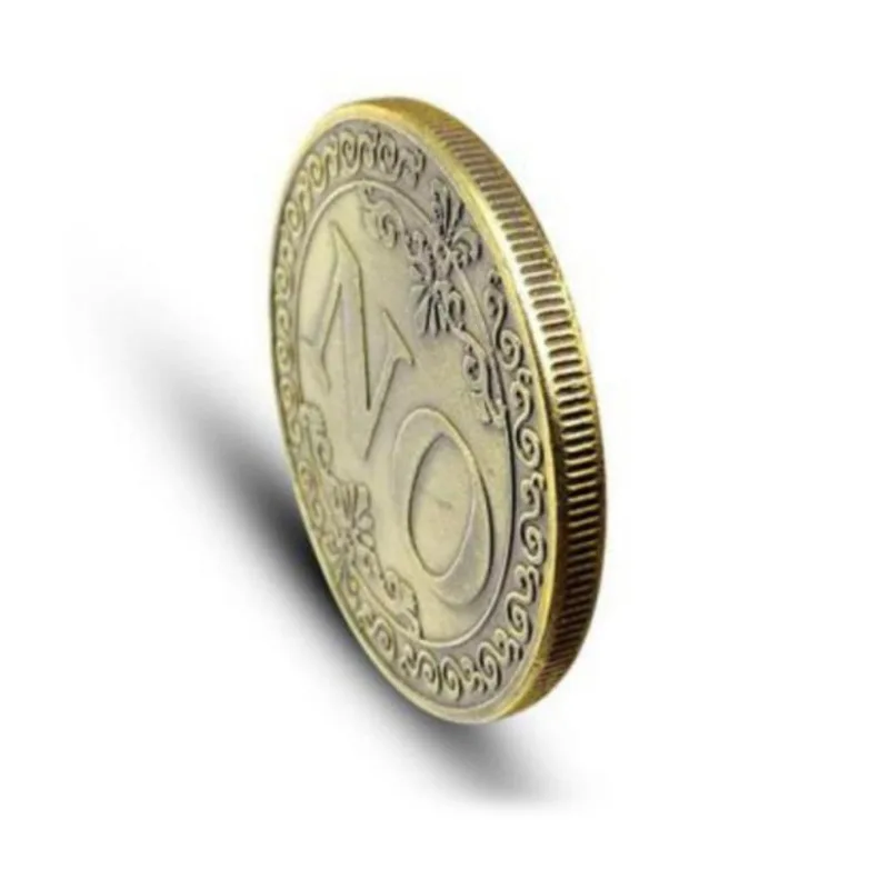 YES or NO Commemorative Coin Floral YES NO Letter Coin Classic Magic Tricks Toys Close Up Magic Props Show Tool Accessories