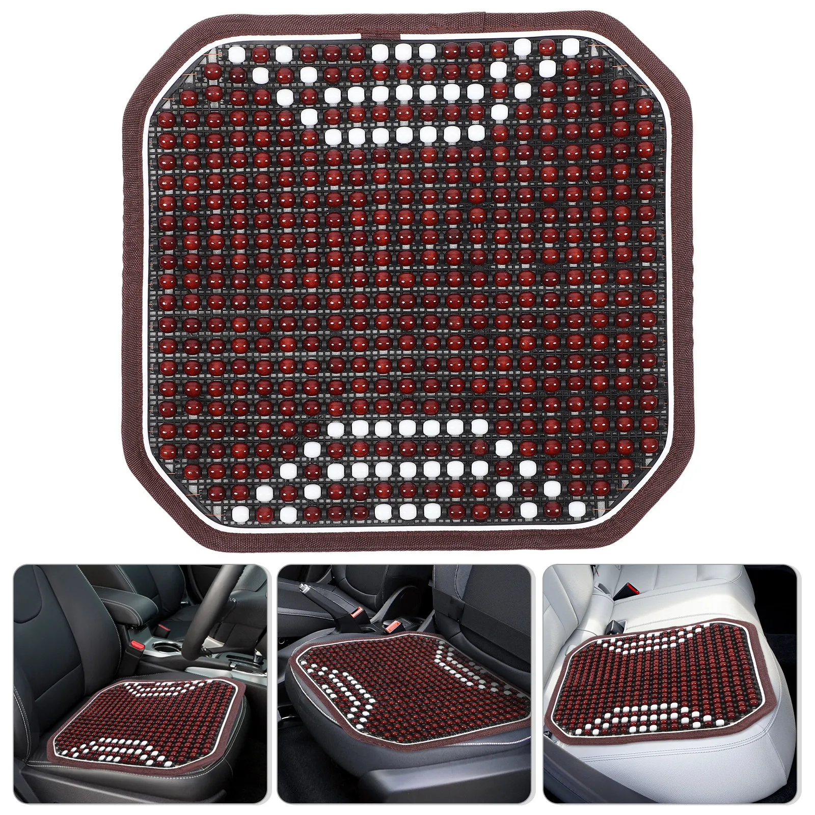 Car Seat Cushion Wooden Beads Summer Cooling Pad Breathable Massage Mat Non Slip Car Seat Protector Comfortable Driving