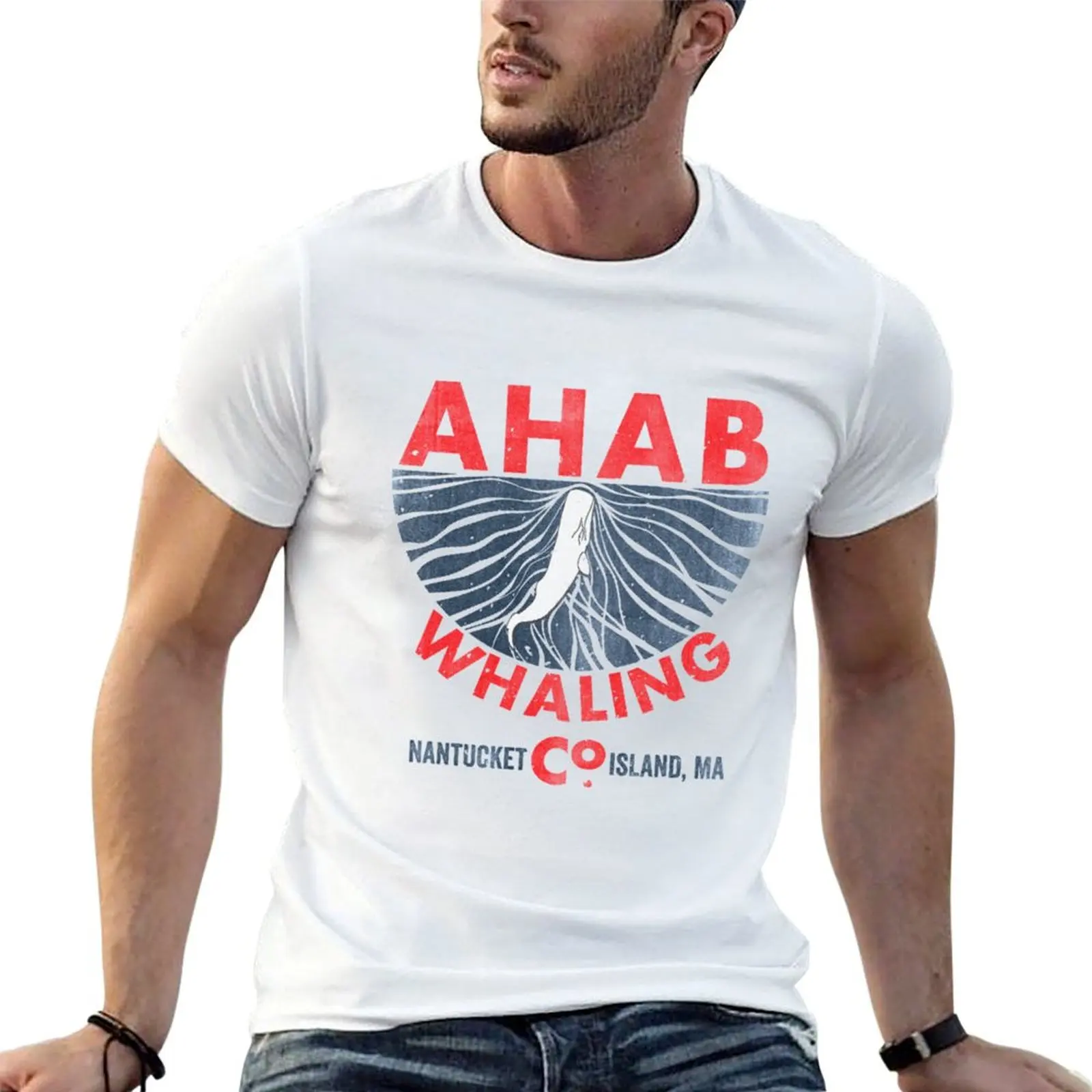 

Ahab Whaling Company Moby Dick T-Shirt t shirts for man cotton soft cotton t shirts man 100% T-Shirt
