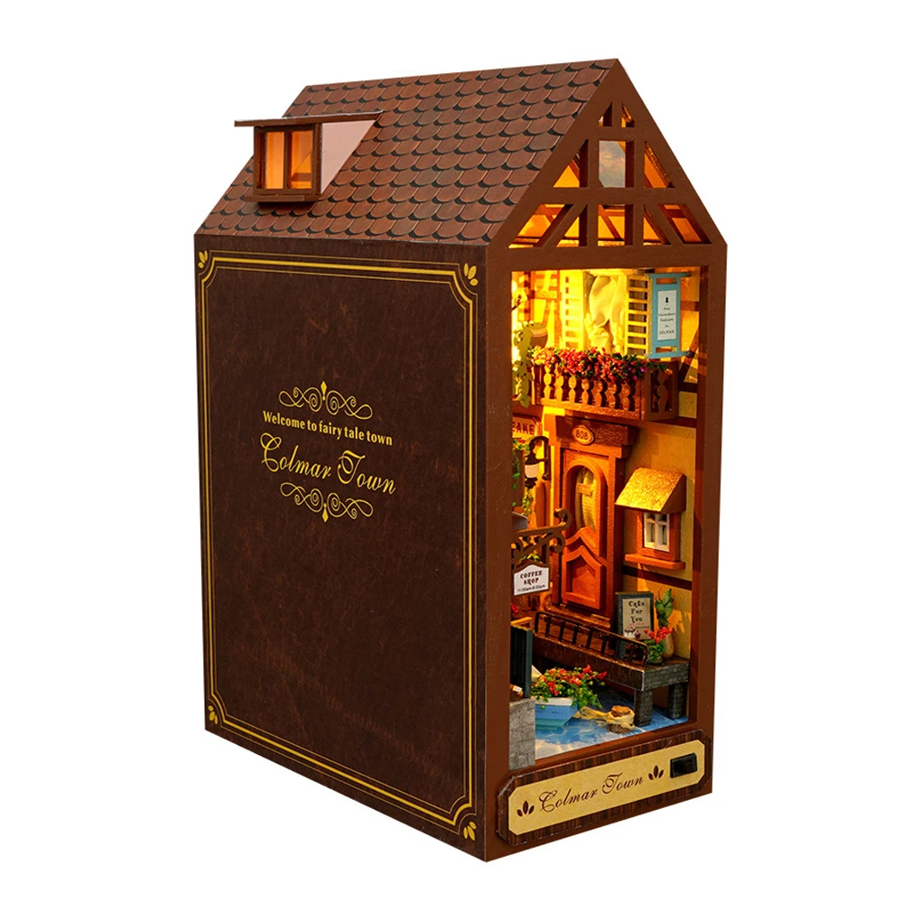 The Ultimate DIY Ornament For Adults And Children Alike Lighted House Bookend Wooden Decoration Desktop Decor Book End