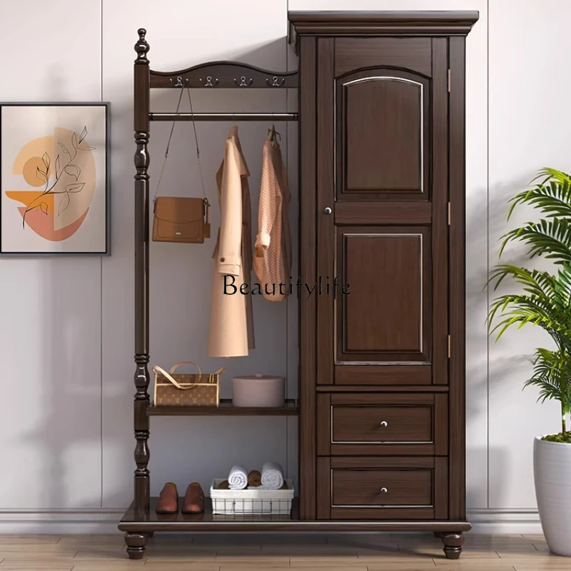 

*American all-solid wood coat rack, bedroom floor-to-ceiling hanger, home door