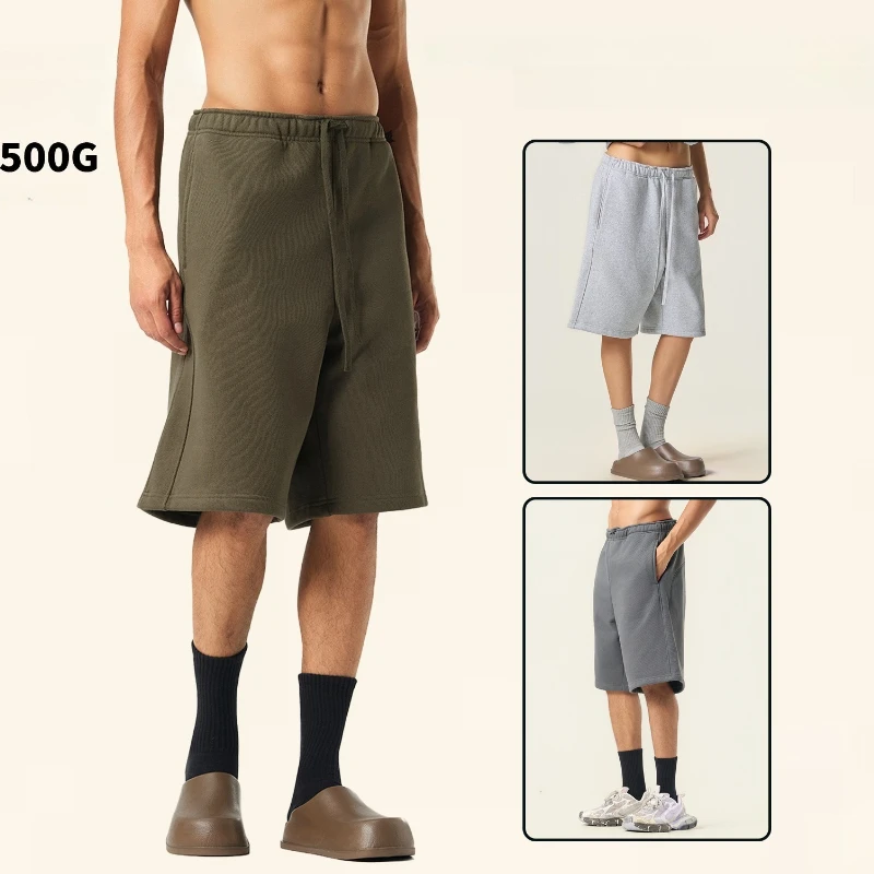 شورت رجالي متوسط الفخذ - مستوحى من الصوف الثقيل الوزن 500 جرام برباط فوق طماق حرارية للخريف والشتاء للجنسين. #5
