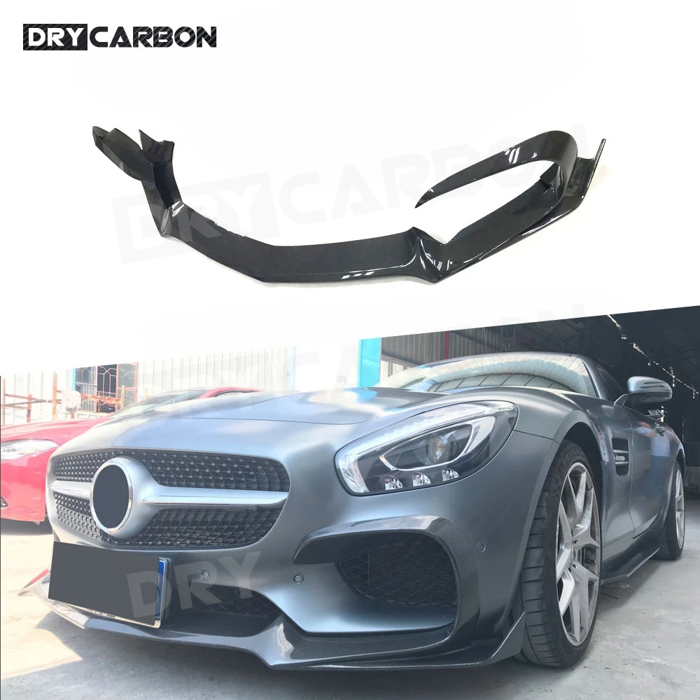 

Carbon Fiber Front Bumper Lip Spoiler Splitters Flaps For Mercedes Benz AMG GT AMG GTS AMG GTR Coupe 2015-2018 FRP Bumper Chin