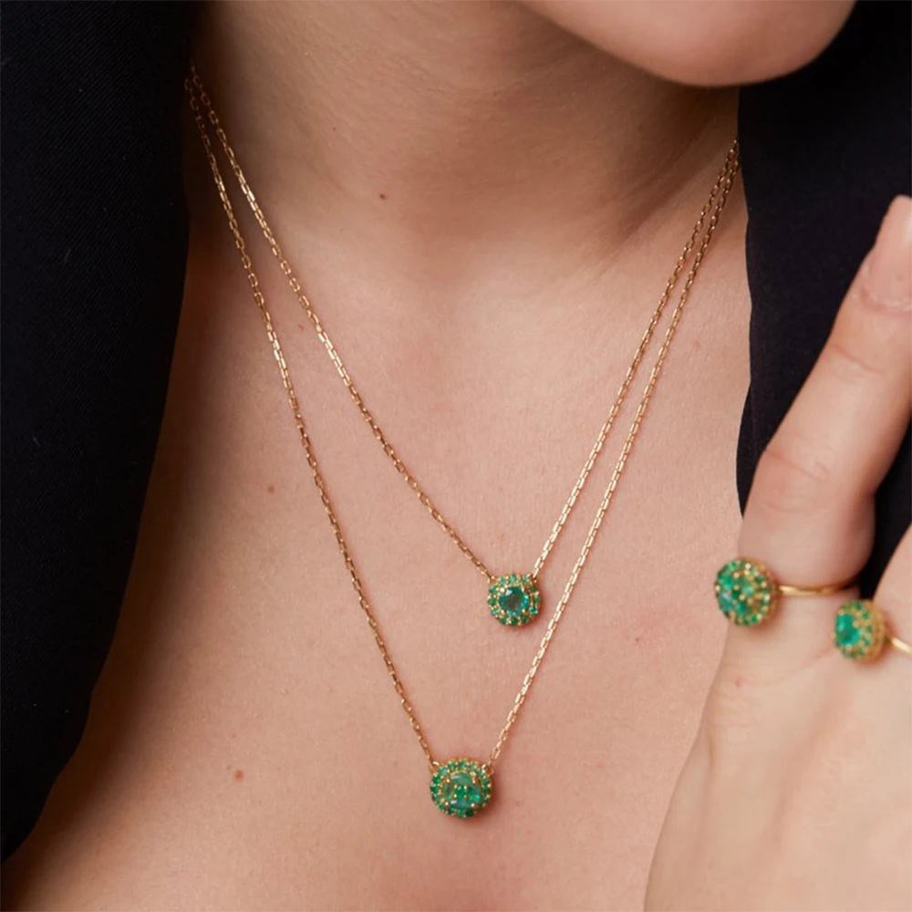 VEWANT New 925 Sterling Silver Marqulse CZ ZIrcon Round Pendant Charm Long Chain Necklace 2023 Women Wedding Jewels