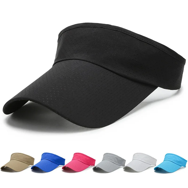 Summer Breathable Air Sun Hats Men Women Adjustable Visor UV Protection Top Empty Solid Sports Tennis Golf Running Sunscreen Cap