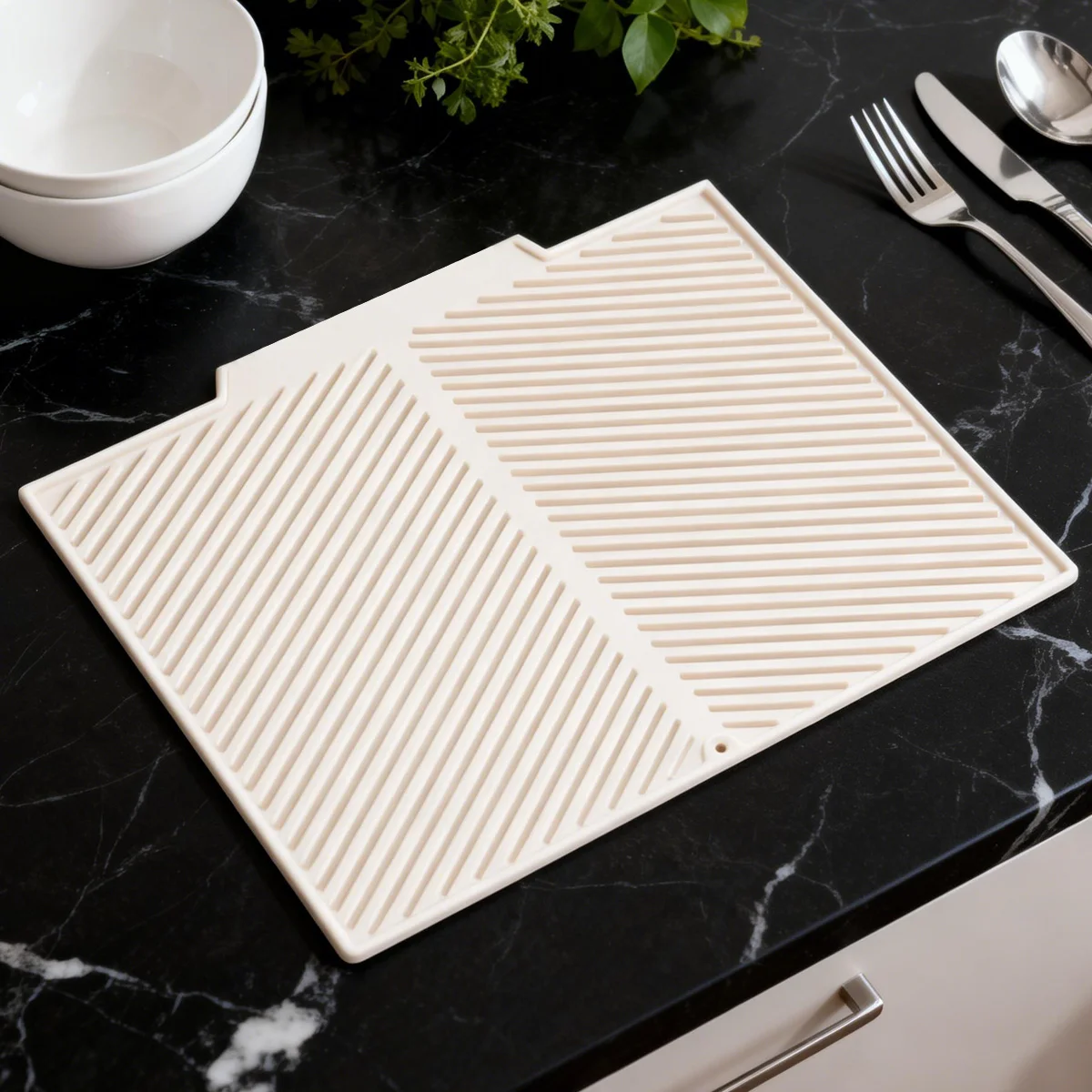 Leeseph 1PC Silicone Dish Drying Mat, Collapsible Quick-Drying Non-Slip Draining Board Mats, Heat Resistant Mat For Kitchen