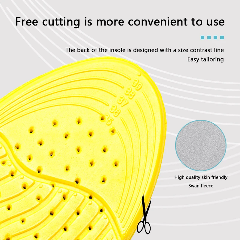 1Pair Memory Foam Insoles Orthopedic Insole Soft Comfort Running Sports Shoe Inserts Arch Support Non Slip Shoe Pads