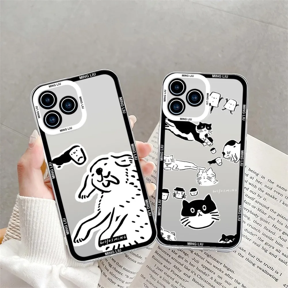 Ming Lius Art Phone Case For iPhone 11 12 Mini 13 14 15Pro Max Transparent Shell