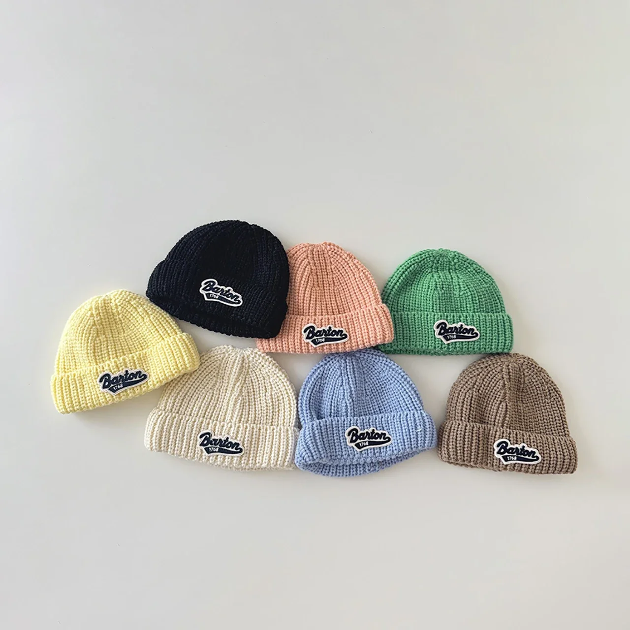 Winter warm gebreide babymutsje brief kinderen jongen meisje cap mutsen effen kleur zachte peuter kinderen trui hoed