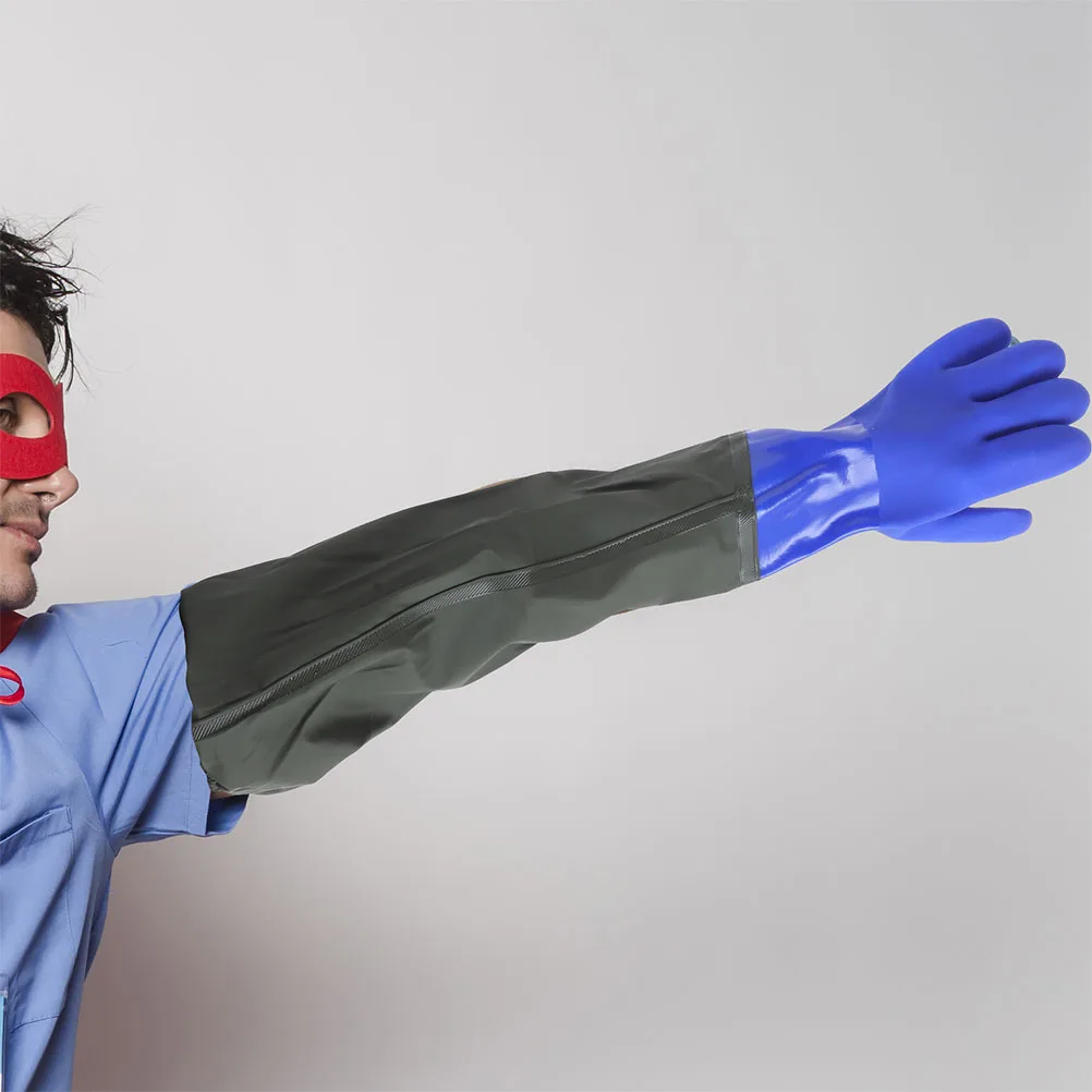 2 пары водонепроницаемых перчаток с длинными рукавами для чистки кухни, мытья посуды, химически стойких резиновых перчаток длиной до локтя, многоразовых