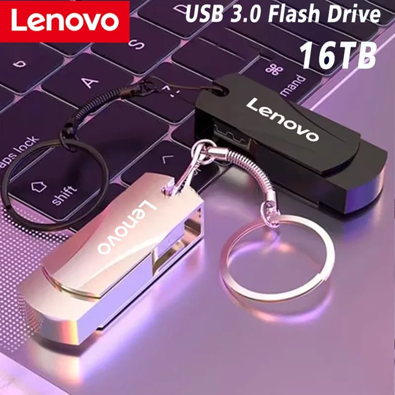 Lenovo USB 3.0 Pendrive 16TB High Speed Flash Metal Pen Drive 8TB 4TB Portable Waterproof U Disk Stick Mini SSD Memoria Pen USB