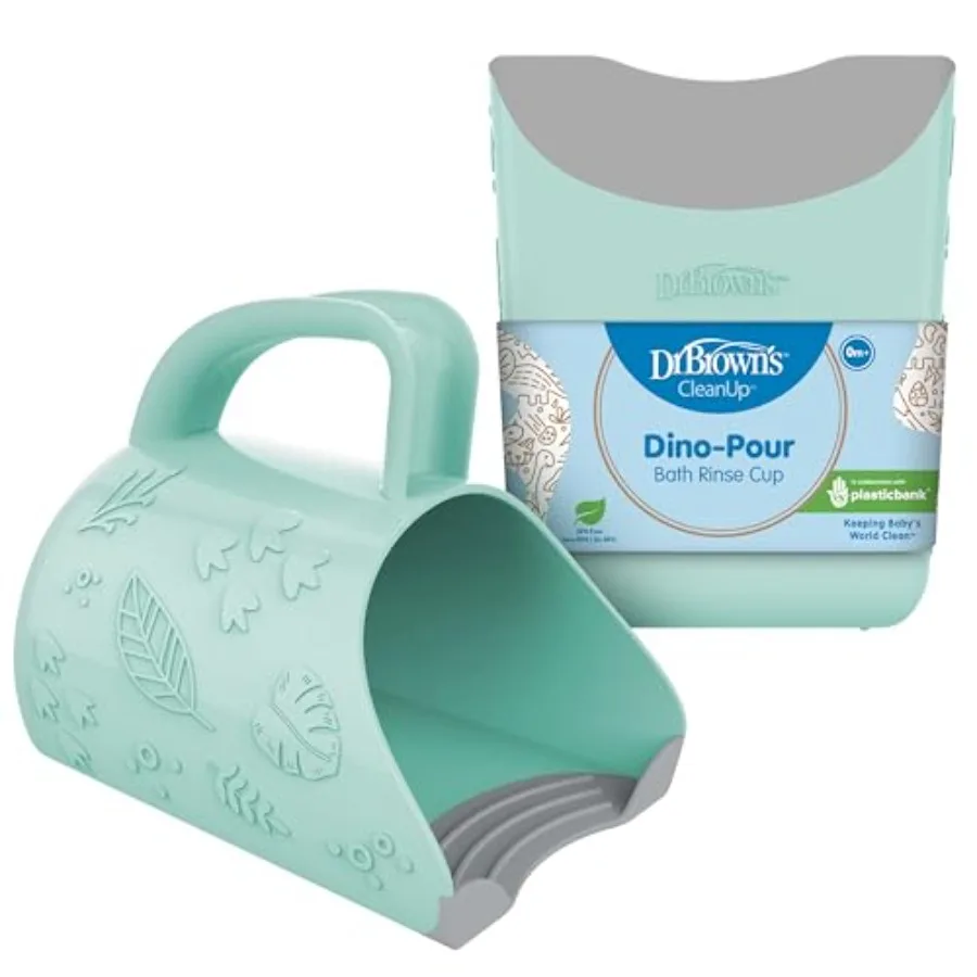 

Dr. Brown's CleanUp Dino-Pour Baby Bath Rinse Cup Tear-Free Rinsing for Babies and Toddlers BPA Free