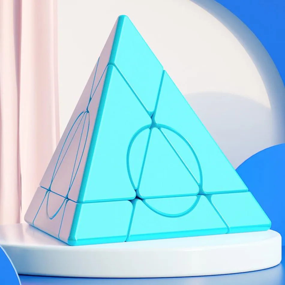 Shengshou cubo de torre mágica circular azul 2x2 3x3 pirâmide cubo mágico sengso cubo mágico para crianças 3x3 brinquedos de quebra-cabeça profissional
