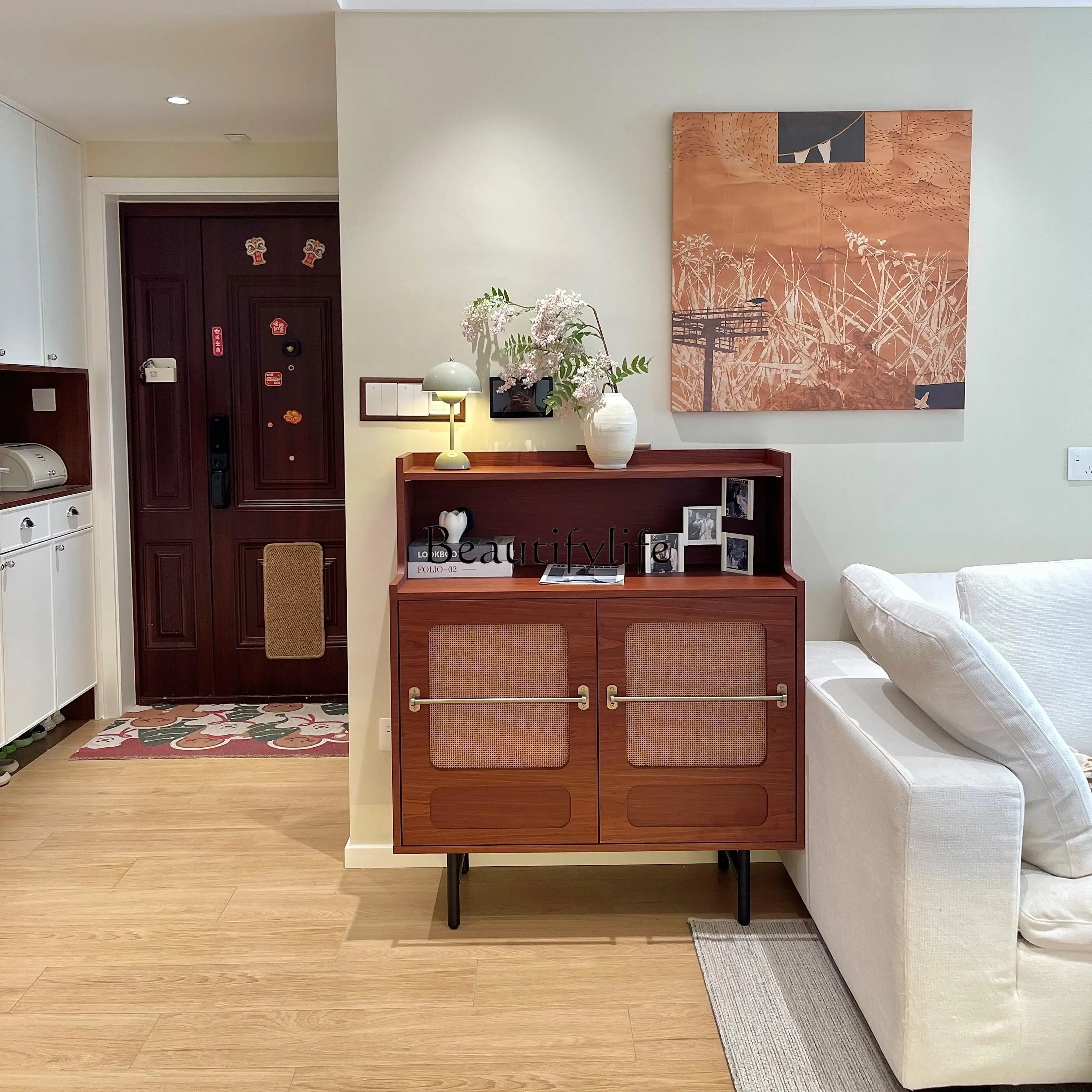 

Storage tea cabinet retro living room entrance locker