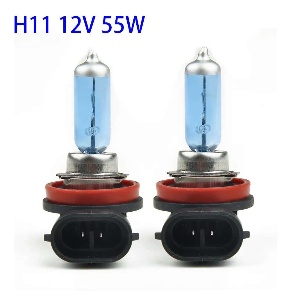 Light Halogen Bulbs Replacement 12V 6000K Car Exterior Fog Head Parts Quartz Super Bright Ultra White 2pcs 55W