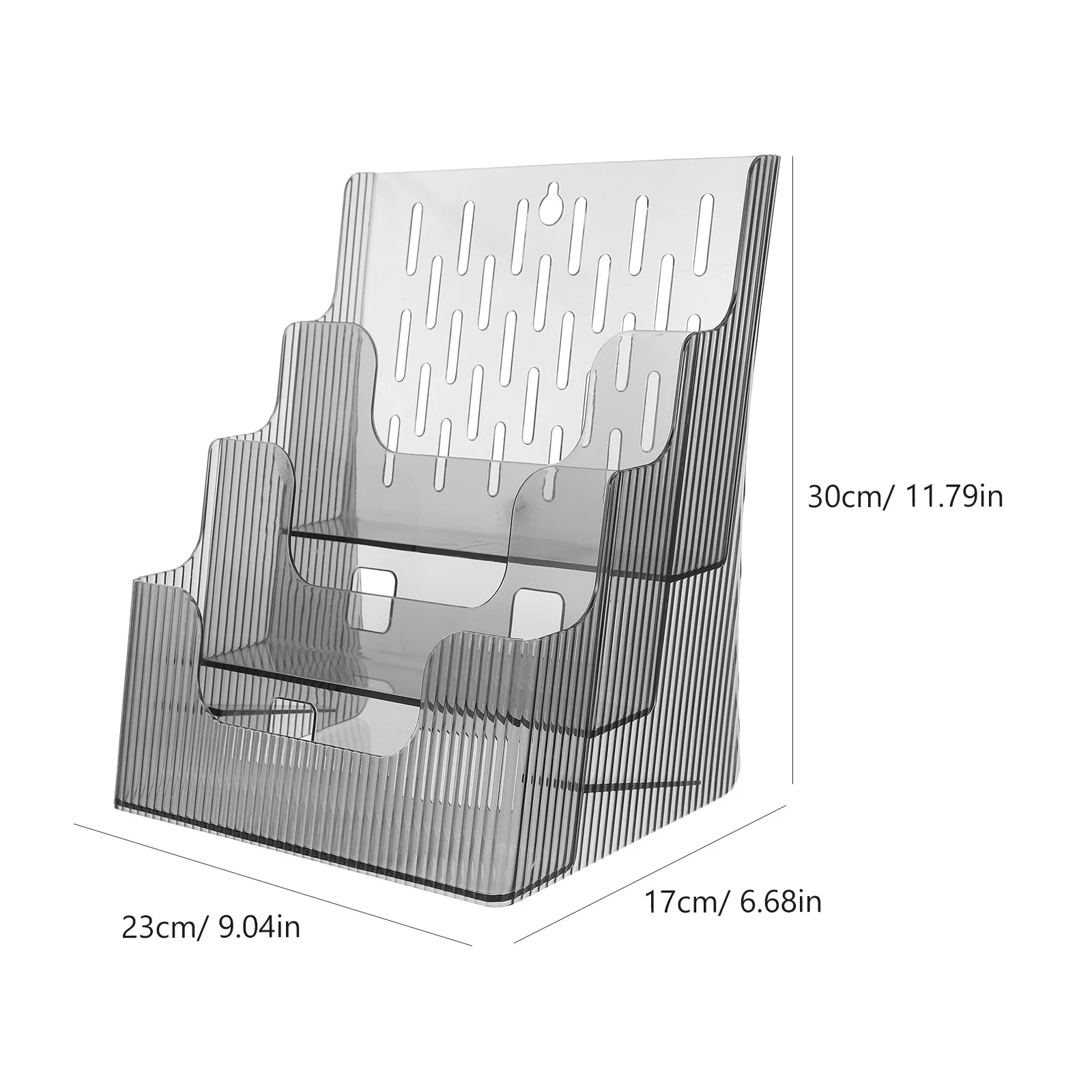 1pc File Organizer For Desk Clear Acrylic Magazine Holder Brochure Stand Desktop Document Rack Folder Storage Study Table