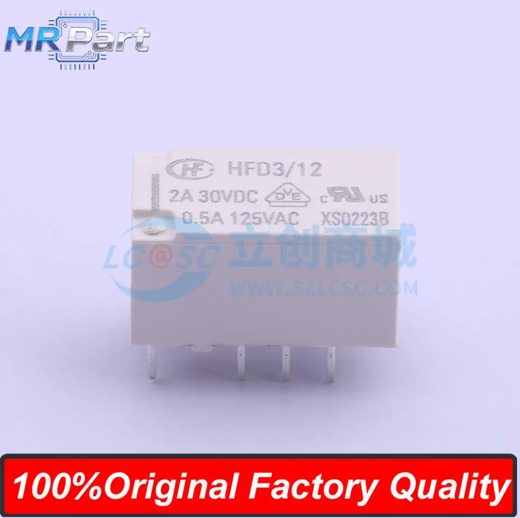 5Pieces HFD3/12 Ultra-small in-line Signal Relay 12V DIP 8Pin 0.5A Gold-plated Touchpoint Two-group Conversion DPDT Relay DC12V