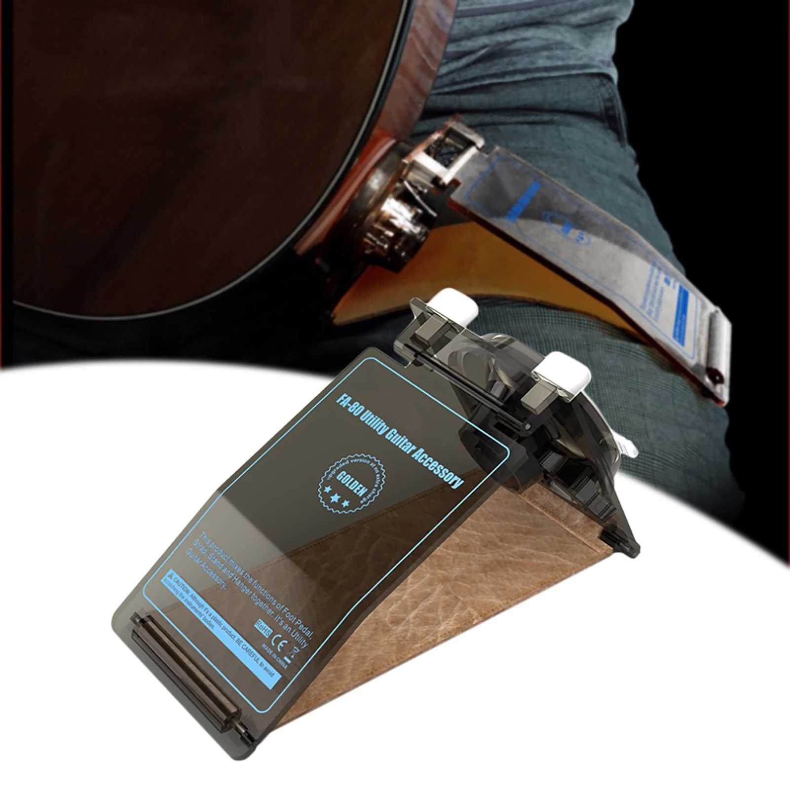 FA-80 Multifunctional Guitar Support Utility Guitar Desktop Neck Rest Foot Stool Accessory for Folk Classical Guitars