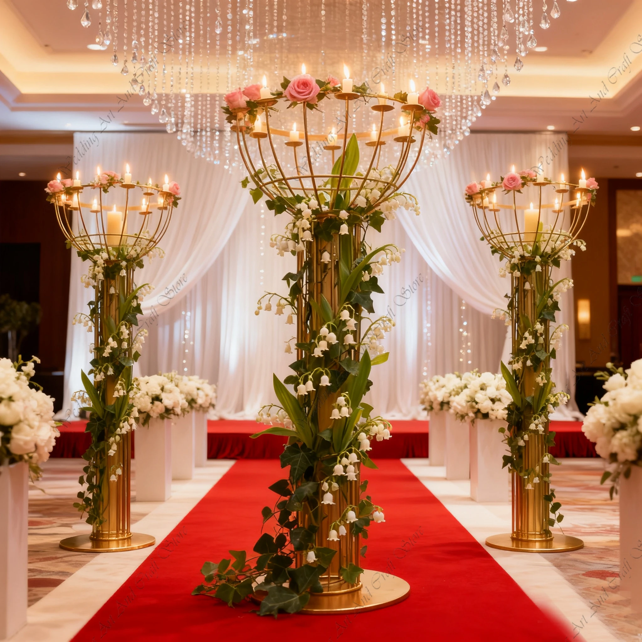 2/4/6pcs f30 180cm 16-Arms Metal Candle Holder Flower Stand Candelabra Centerpieces Wedding Stage Decoration Backdrop ivy443