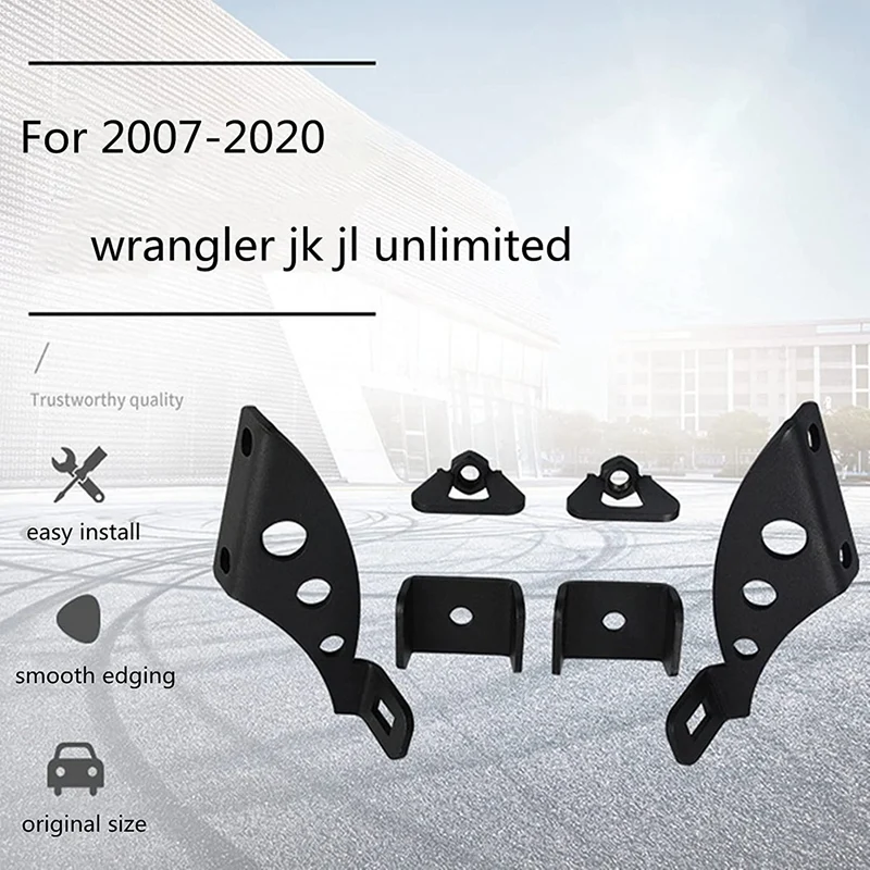 Lifting Jack Stands Hi Lift Jack Bracket Door Hinge Hood Hinge Mount Kit for 2007-2020 Wrangler JK JL JKU JLU