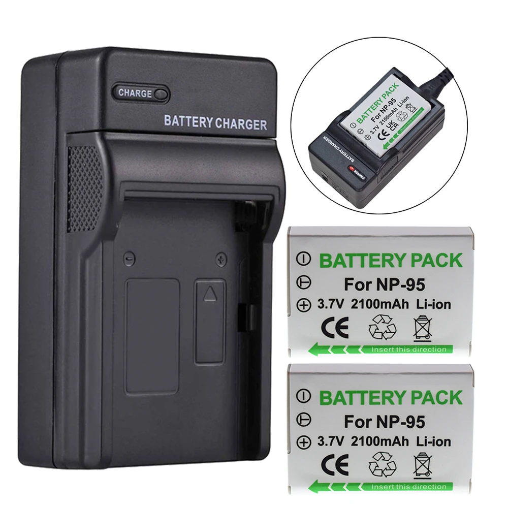 2 шт. FNP-95 FNP95 NP-95 NP95 DB-90 DB90 аккумулятор + настенное зарядное устройство для Fujifilm FinePix X30 X100 X100S X100T X-S1