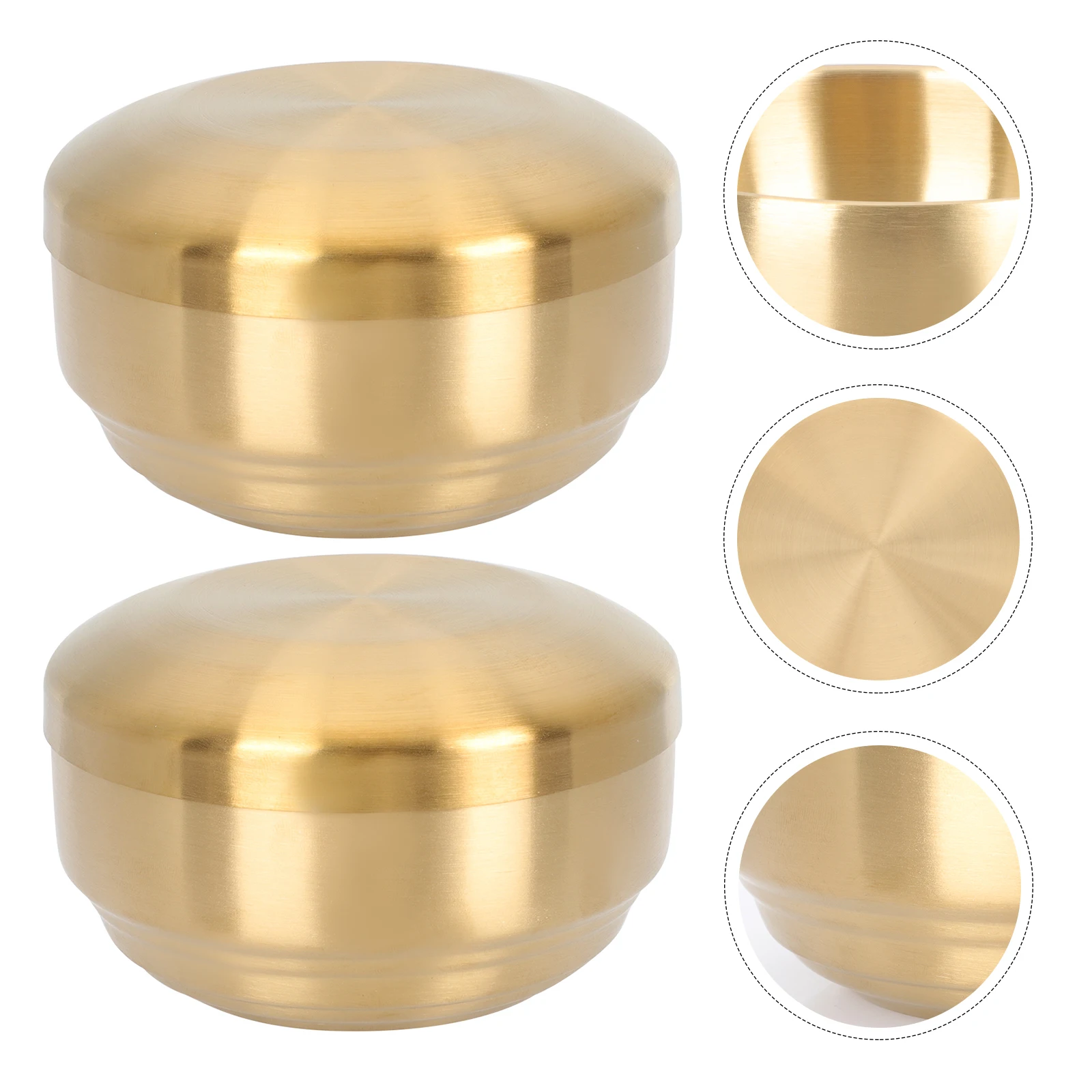 2 pcs Stainless Steel Double Layer Rice Bowl Portable Soup Container For Home Hotel Restaurant Food Storage Bowl Kitchen Barware