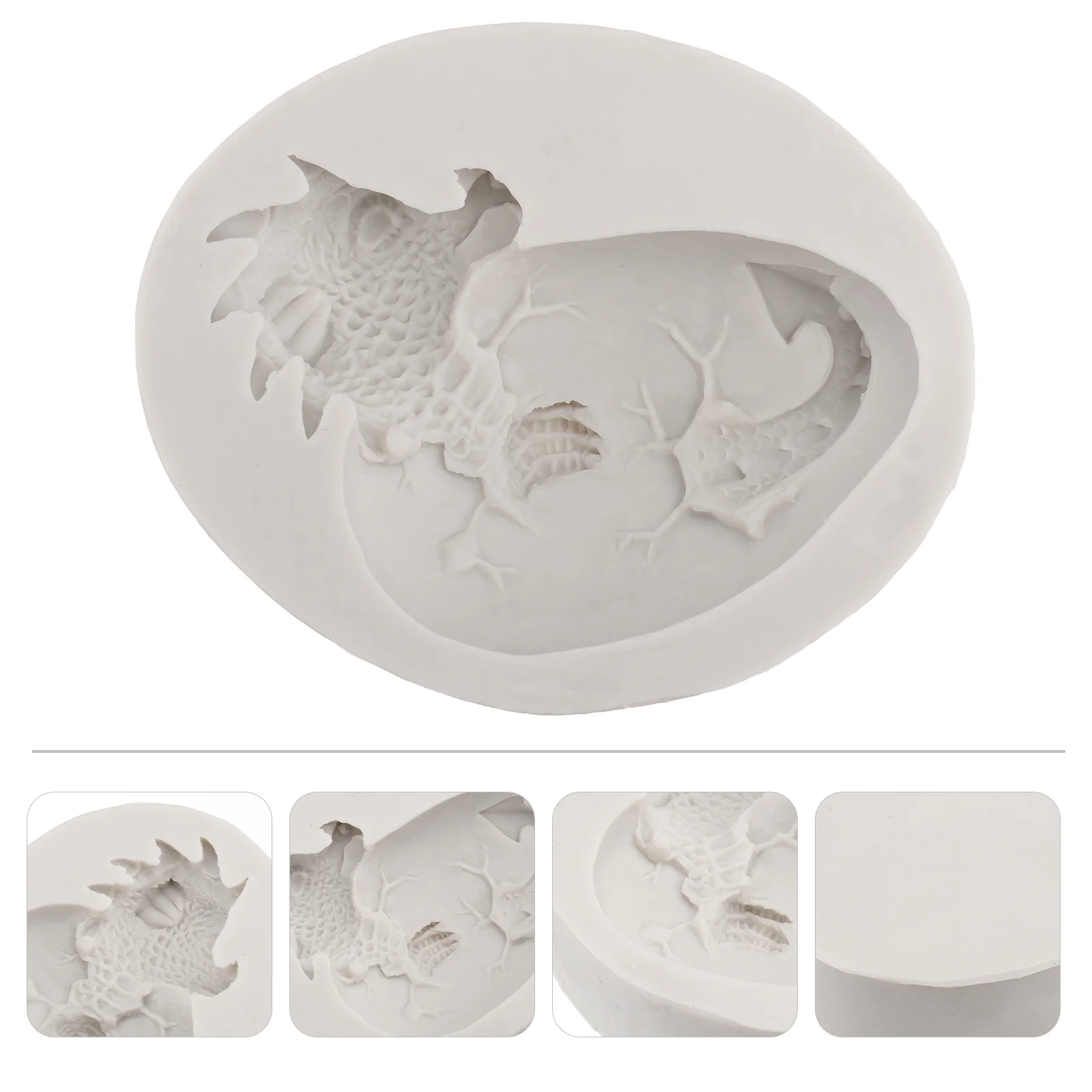 Molde de huevo de dinosaurio de Pascua, herramienta de horneado antiadherente creativa de silicona Flexible para pastel de caramelo de Chocolate, molde para pastel de Fondant