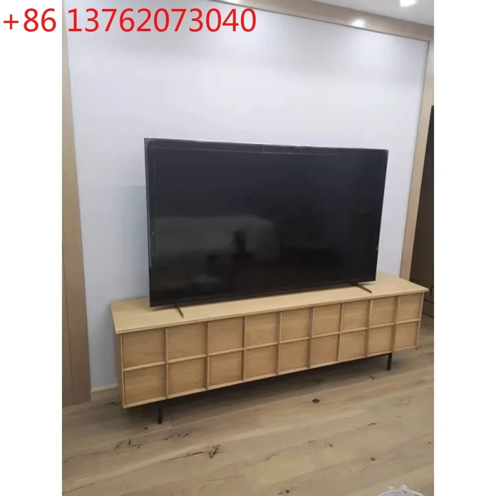 Nordic style solid wood six-pump TV cabinet side cabinet
