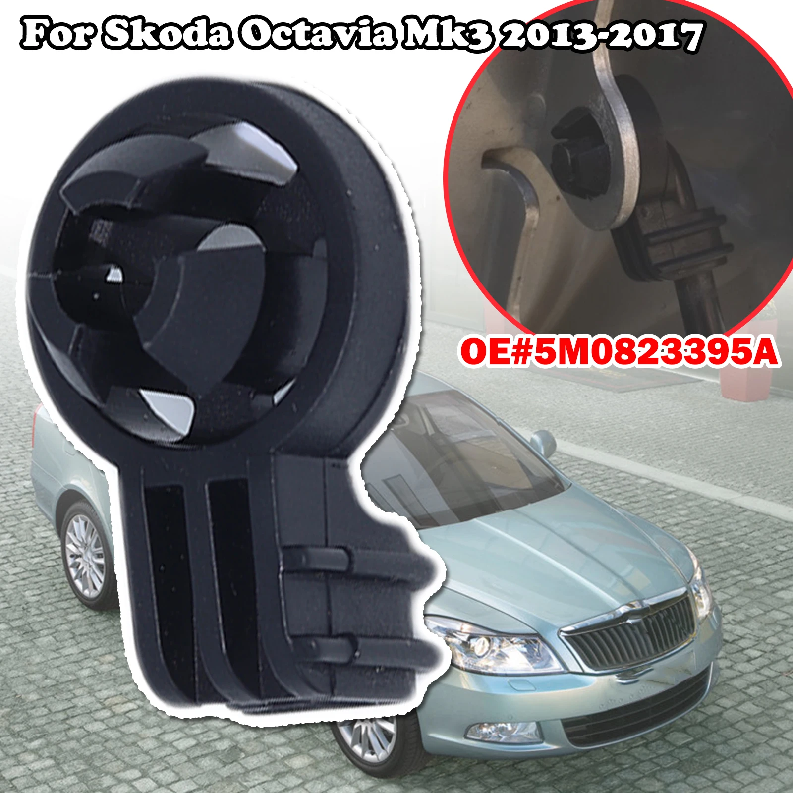 Hood Bonnet Rod Stay Bearing Block Buckle Clip For Skoda Octavia Mk3 2013- 17 Holder Handle Retainer Prop Strut Flap Accessories