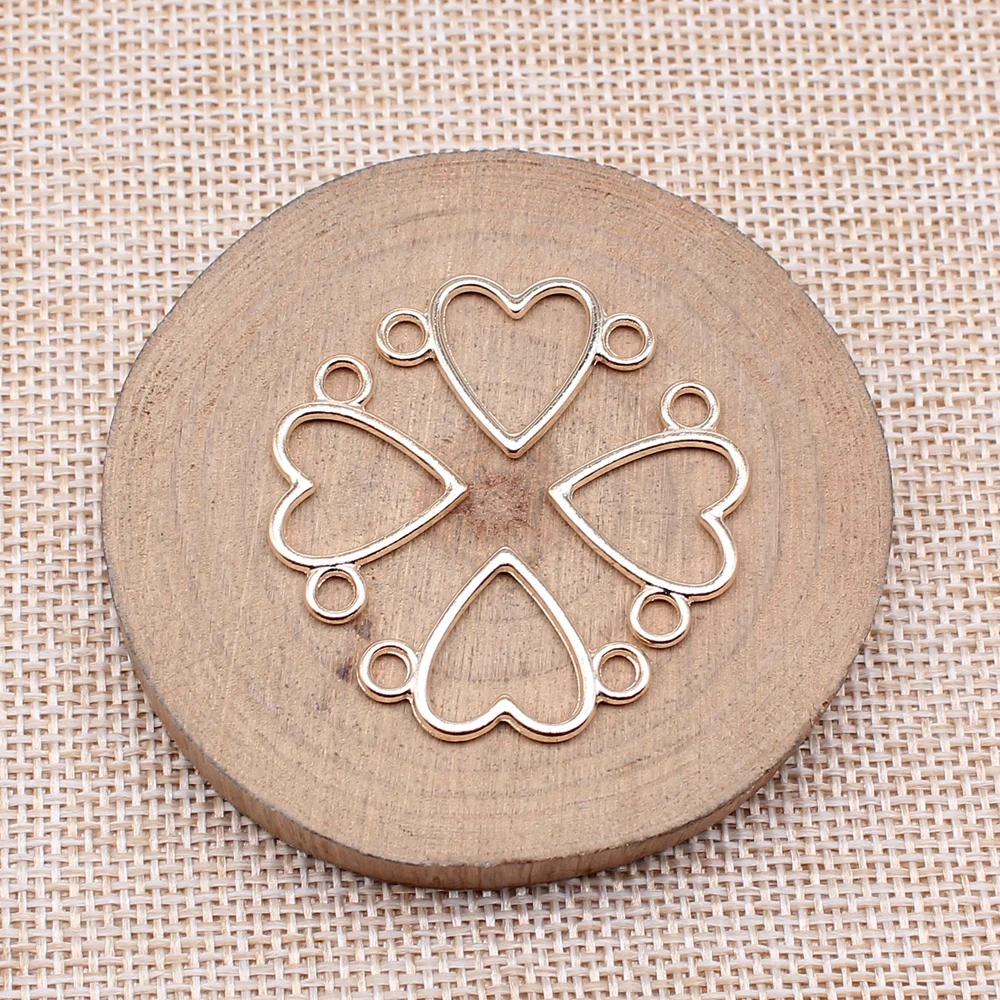 WYSIWYG 20pcs Charms Heart Link Connector 16x24mm Pendants Making DIY Handmade Jewelry